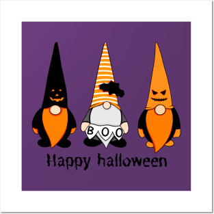 Cute Halloween Boo Gnomes Autumn Vibes Posters and Art